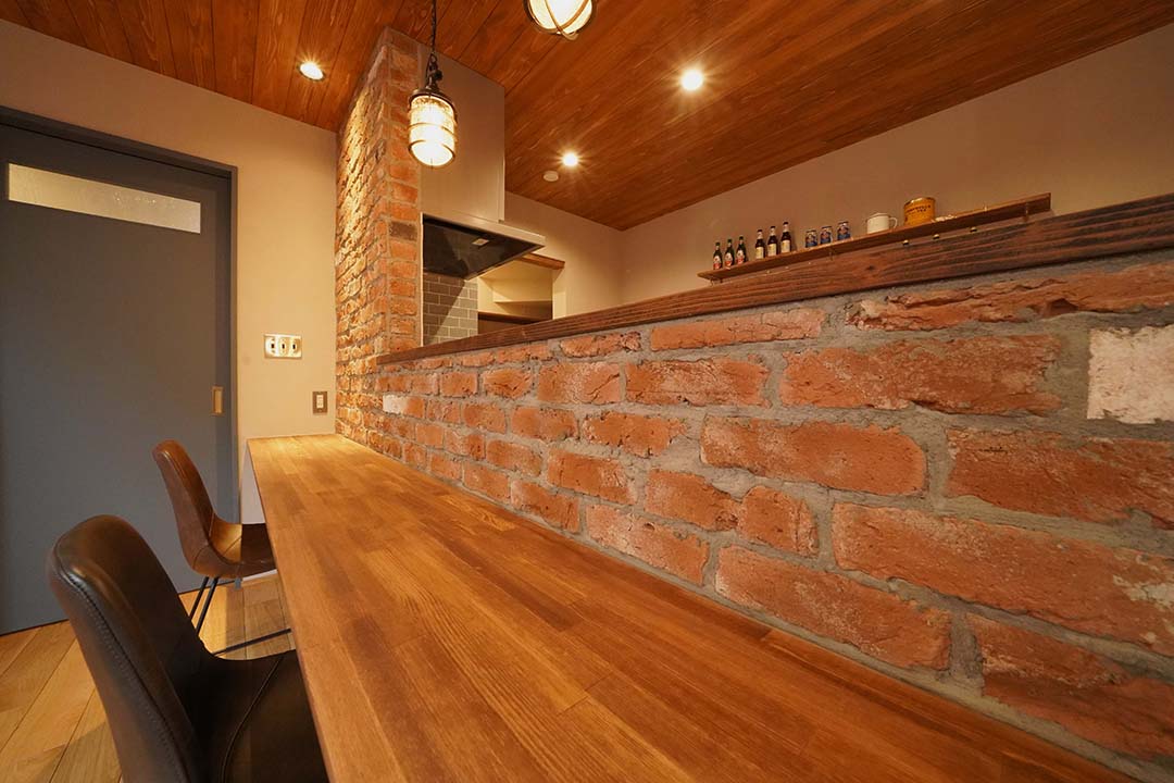 ブリックタイル カウンター