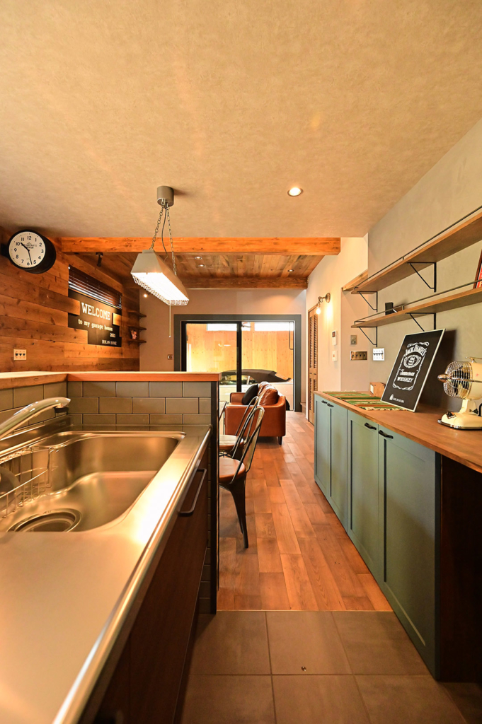 キッチン バックカウンター インダストリアル ブルックリン