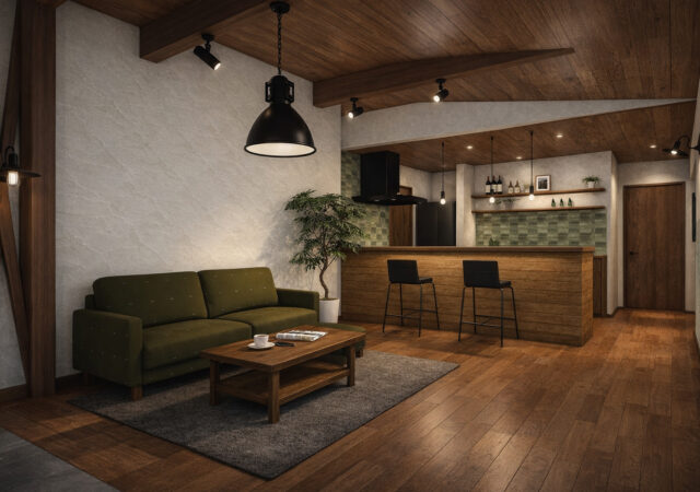 平屋×ガレージ×山小屋風のVintage Style House 完成見学会|東浦町生路